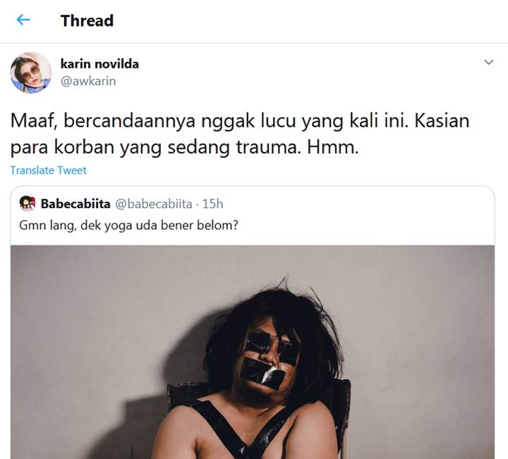 Awkarin Tegur Babe Cabita yang Bikin Bercandaan Soal \'Fetish Kain Jarik\'