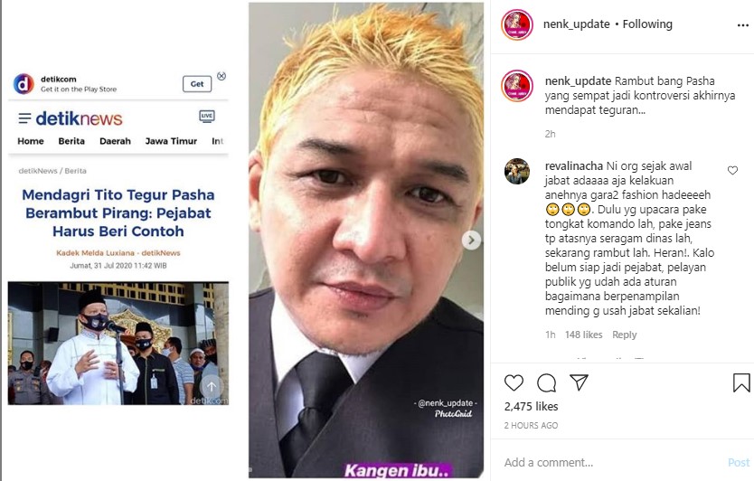 Usai Ditegur Mendagri Tito, Pasha Ungu Cukur Gundul Rambut Pirangnya