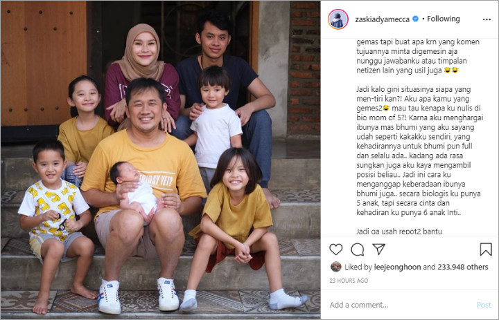 Zaskia Adya Mecca Jawab Menohok Usai Dikritik Disebut Lupa Kehadiran Anak Sambung