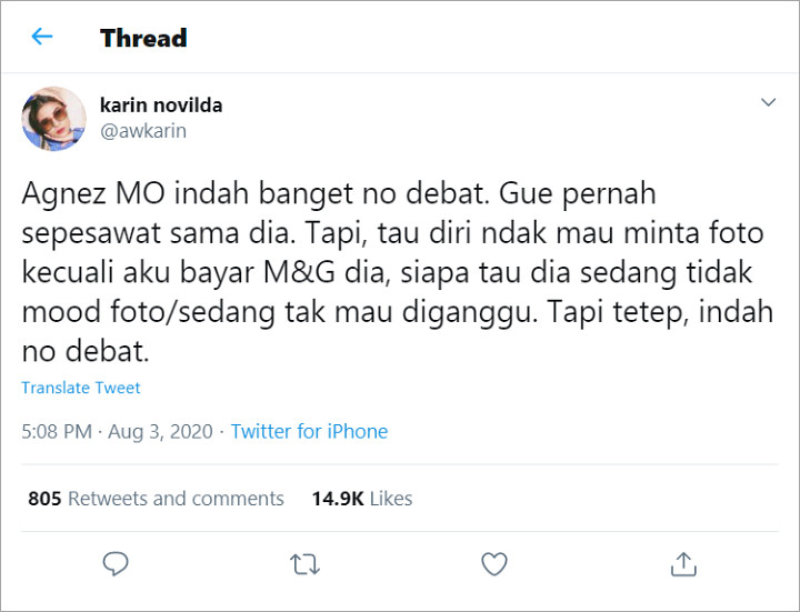 Awkarin Pernah Bertemu Agnez Mo di Pesawat