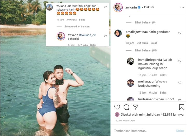 Awkarin Disebut Montok Karena Bahagia