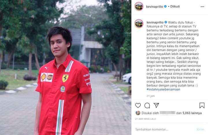Kevin Aprilio Singgung Senioritas di TV dan YouTube