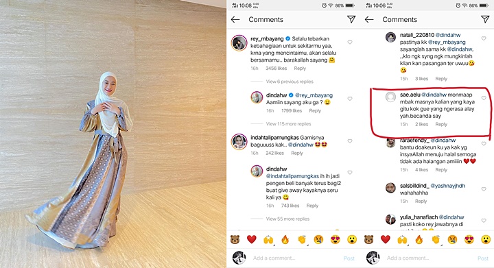 Aksi Dinda Hauw dan Rey Mbayang Saling Balas Komen di Postingan Ini Bikin Netizen Eneg