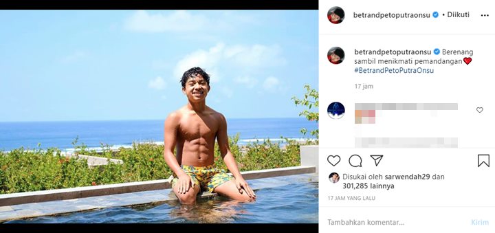 Betrand Putra Ruben Onsu Pamerkan Perut Sixpack Bikin Heboh