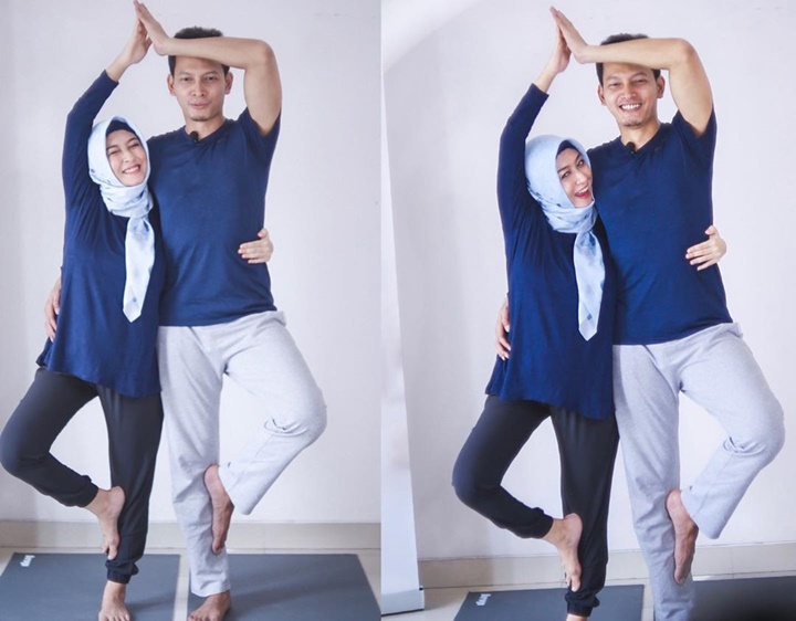Fedi Nuril dan Istri Latihan Yoga Bareng