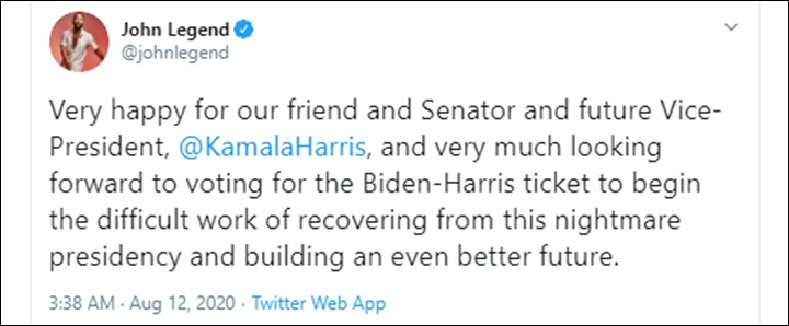 Respons seleb Hollywood terpilihnya Kamala Harris