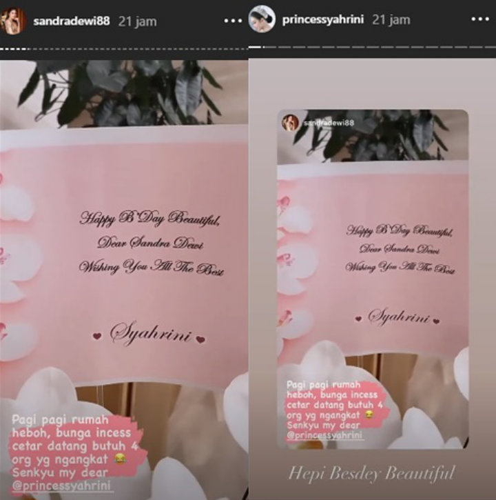 Kedekatan Syahrini dan Sandra Dewi