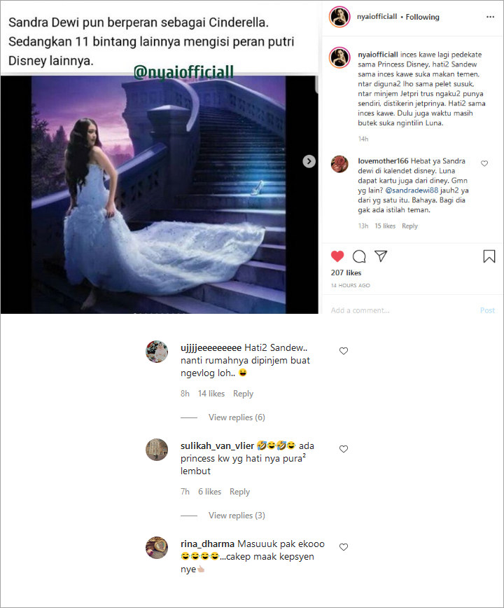 Kedekatan Syahrini dan Sandra Dewi