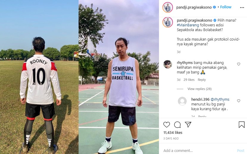 Pakai Baju Basket, Pandji Pragiwaksono Dikira Lagi Sakit Karena Hal Ini