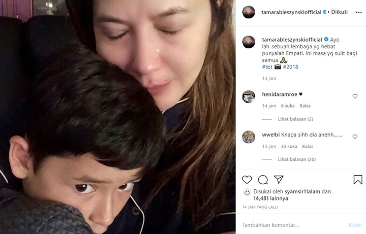 Tamara Bleszynski Nangis Peluk Sang Putra, Singgung Empati Malah Dibilang Aneh