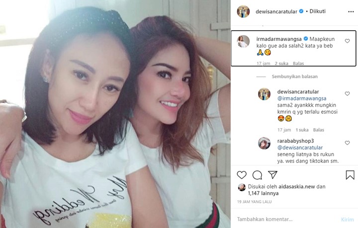 Sempat Ribut Besar, Dewi Sanca dan Irma Darmawangsa Tunjukkan Keakraban
