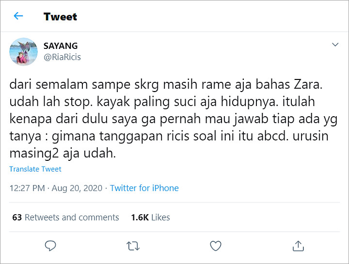 Komentari Video Skandal Adhisty Zara, Ria Ricis: Kayak Paling Suci Aja!