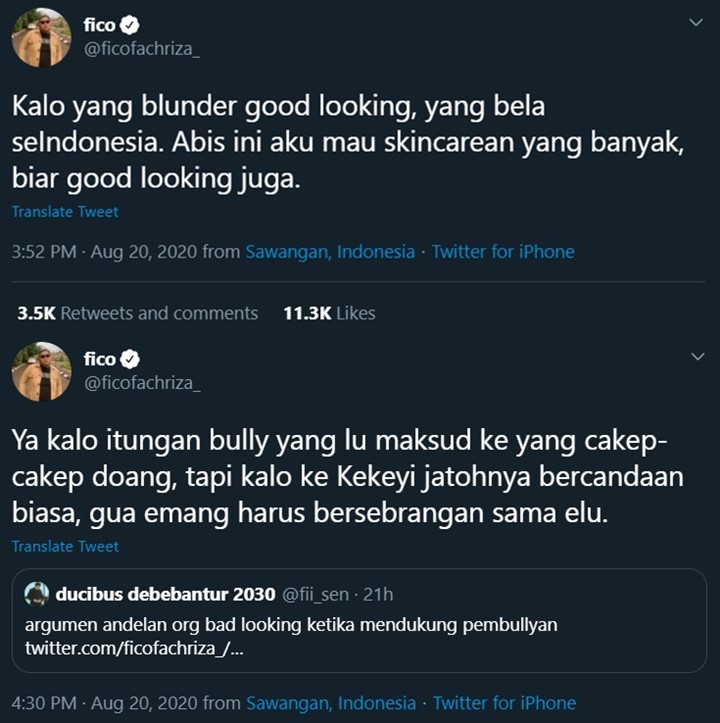 Fico Fachriza Sebut Karena Good Looking dan Seret Nama Kekeyi