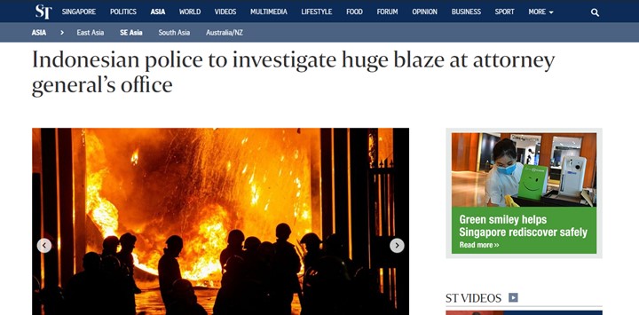 Kebakaran Kejagung Turut Disorot Media Internasional