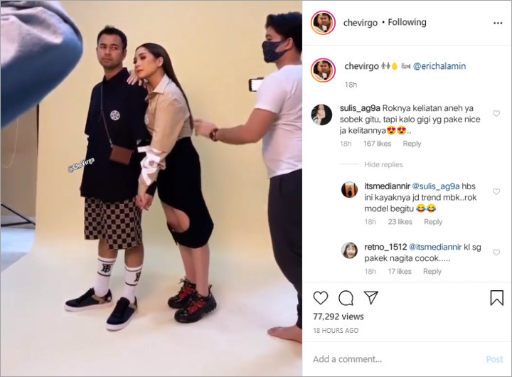Nagita Slavina Pakai Rok Bolong Saat Pemotretan Bareng Raffi Ahmad, Malah Ramai Dipuji