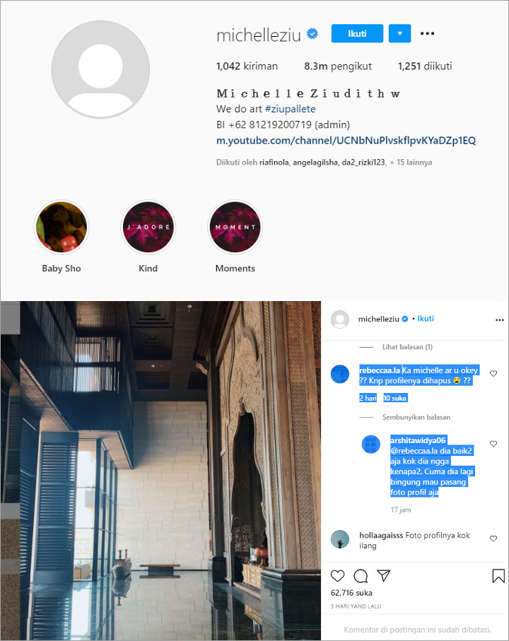 Foto Profil Michelle Ziudith Lenyap