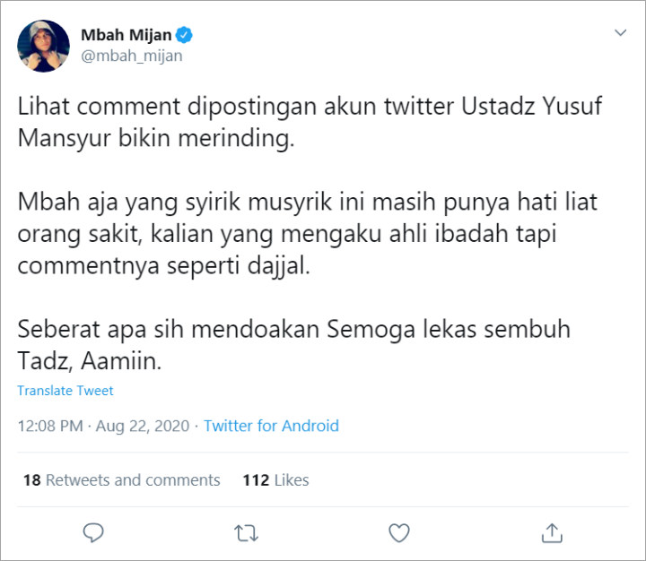 Tweet Mbah Mijan
