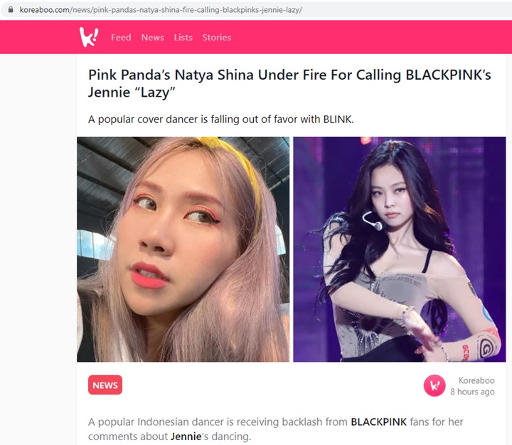 Natya Shina \'Pink Panda\' Ogah Minta Maaf Usai Sindir Jennie BLACKPINK
