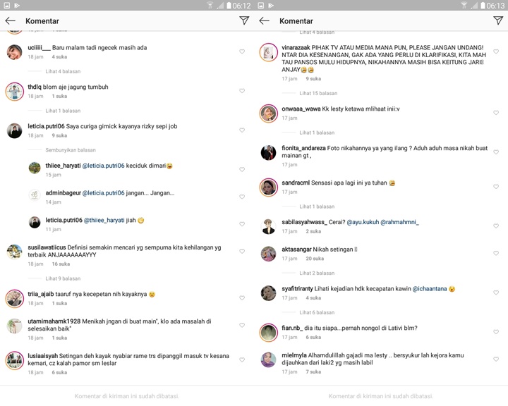 Postingan Akun Gosip