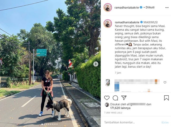 Nia Ramadhani Ajak Anjing Jalan-jalan Setiap Pagi, Status Ibu 3 Anak Disinggung