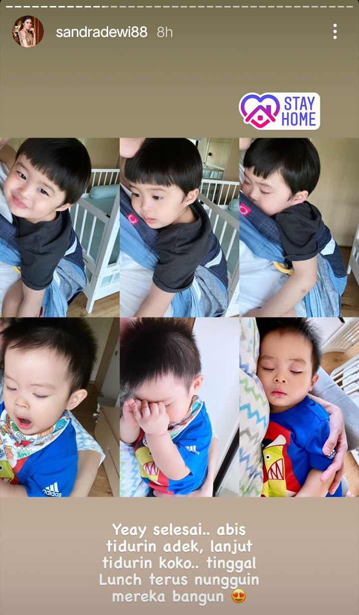 Sandra Dewi Bagikan Potret Raphael dan Mikhael Moeis Sedang Tidur, Lebih Gemes Mana?