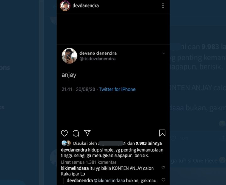 Devano Danendra Ikut Komentari Kata Anjay, Tolak Lutfi Agizal Jadi Kakak Ipar