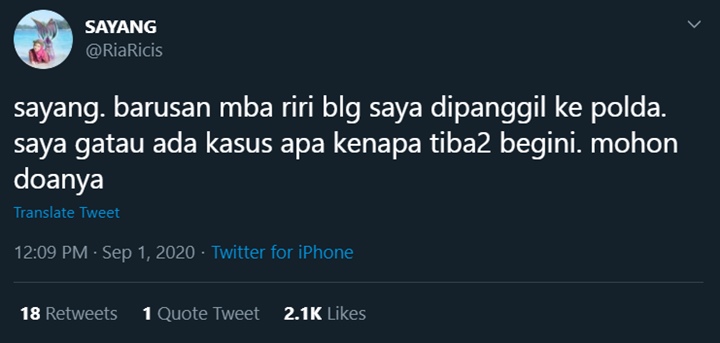 Ria Ricis Mendadak Dipanggil Polda dan Minta Doa, Ada Apa?