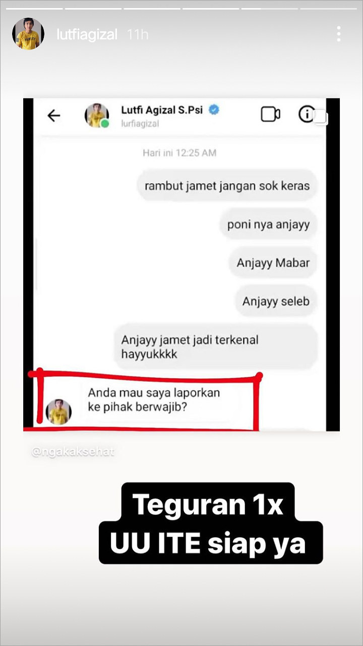 Lutfi Agizal Geram Difitnah Pakai Fake DM, Ancam Bakal Lapor Polisi
