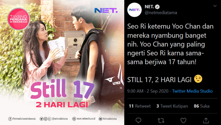 Konsisten Tayangkan Drama Korea Di Sore Hari, NET TV Kini Perdana Hadirkan \'Still 17\'