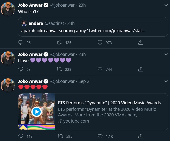 Joko Anwar Tergila-gila pada Lagu \'Dynamite\' BTS
