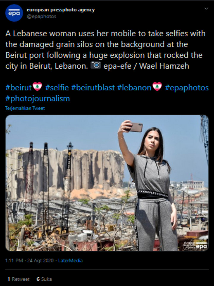 Tuai Kritikan, Lokasi Ledakan Beirut Dijadikan Objek Wisata Bencana
