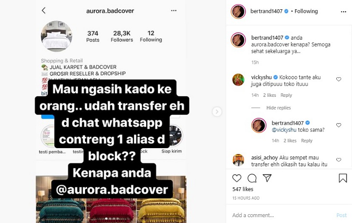Bertrand Antolin Kena Tipu Olshop, Vicky Shu Juga Pernah Jadi Korban Oknum yang Sama?