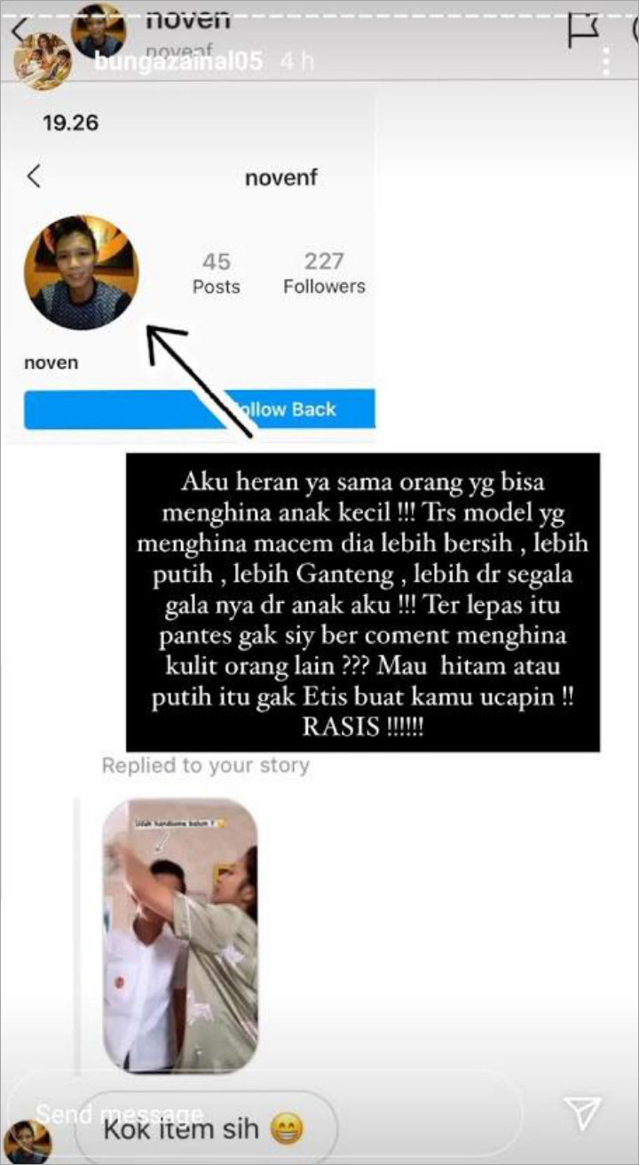 Bunga Zainal Balas Menohok Netizen Yang Komentari Anaknya Hitam