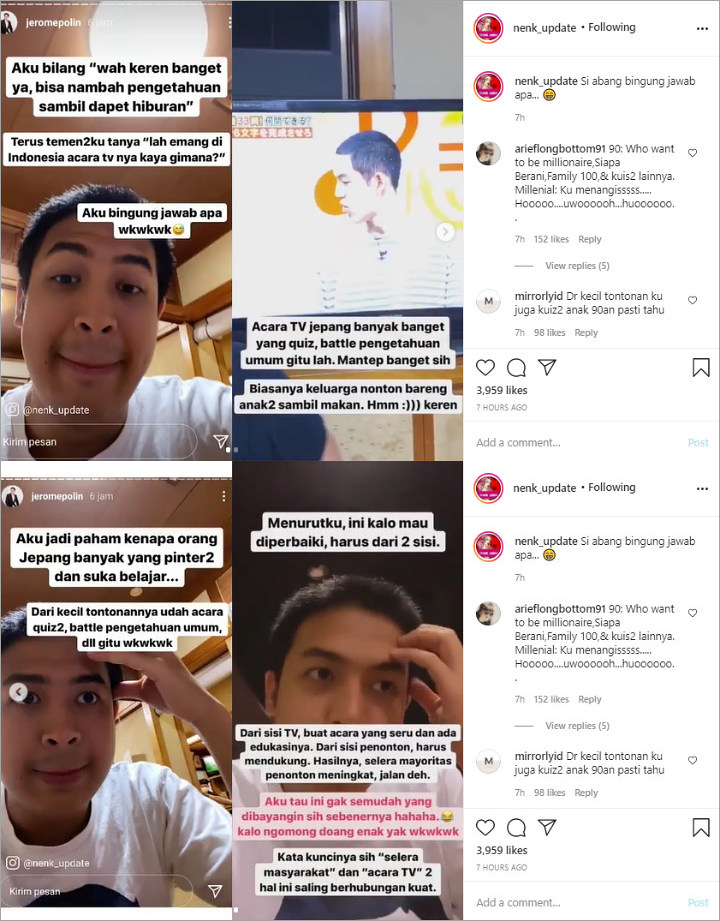 Bandingkan Dengan Jepang, Jerome Polin Kritisi Program Tayangan Televisi Indonesia