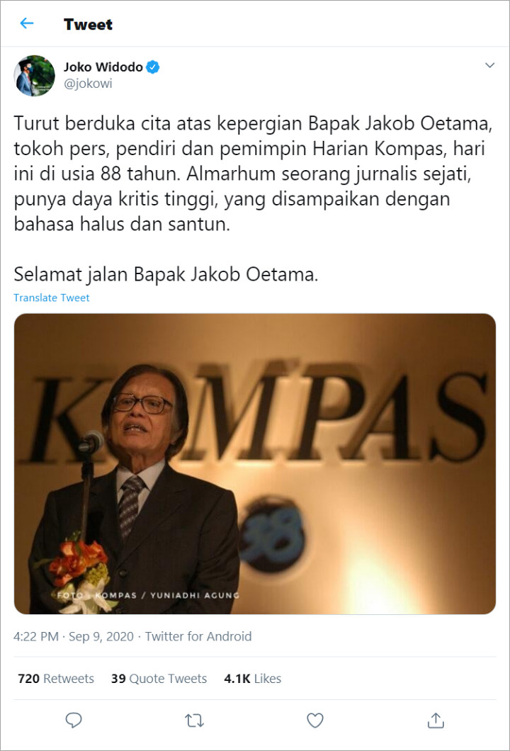 Jokowi Berduka