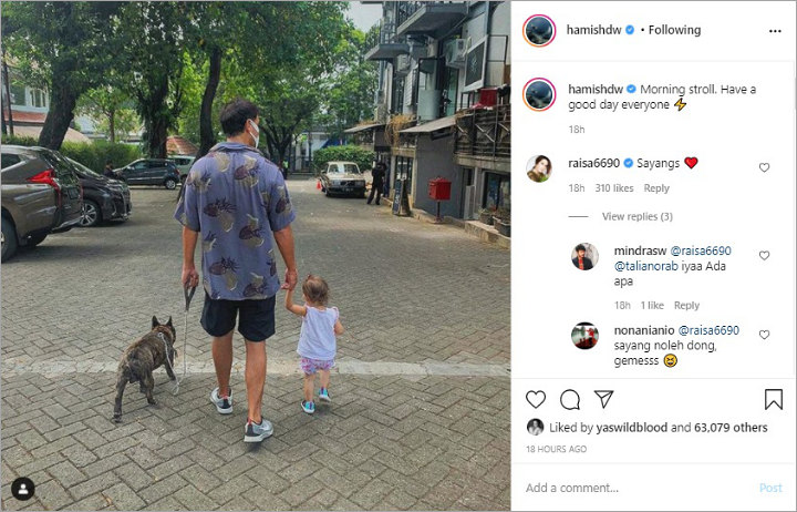 Hamish Daud Jalan-jalan Bareng Anak, Komentar Raisa Bikin Gemes