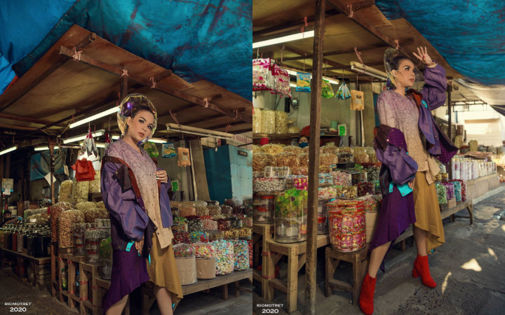 Gokil! Melaney Ricardo Pakai Outfit Rp1 M Saat Pemotretan di Pasar Tradisional, Jadi Pusat Perhatian