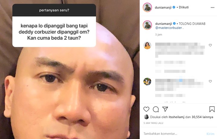 Anji Dipanggil \'Bang\' Padahal Cuma Lebih Muda 2 Tahun dari Deddy Corbuzier, Netizen Minta Maaf