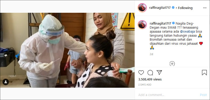 Raffi Ahmad Ajak Keluarganya Lakukan Tes Swab, Nagita Slavina Deg-degan Sampai Istigfar