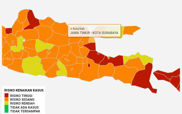 Kabar Baik! Zona Merah di Jatim Tinggal 6 Wilayah, Surabaya Tidak Termasuk