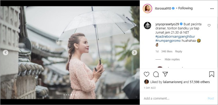 Rossa Pamer Foto Cantik Ala Drakor, Eks Suami Numpang Promosi Jadi Sorotan