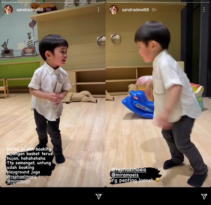 Ekspresi Ngambek Raphael Moeis Putra Sandra Dewi Saat Gagal Main Basket Bikin Gemes