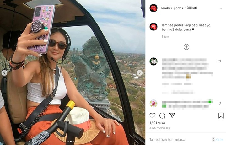 Luna Maya Liburan ke Bali Naik Helikopter, Syahrini Tak Mau Kalah?