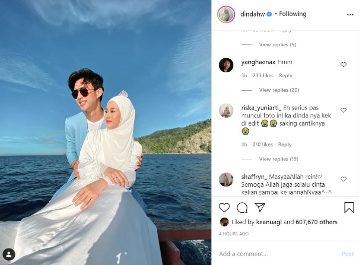 Dinda Hauw dan Rey Mbayang Pamer Foto Mesra Pelukan di Tengah Laut, Dikira Cuma Editan