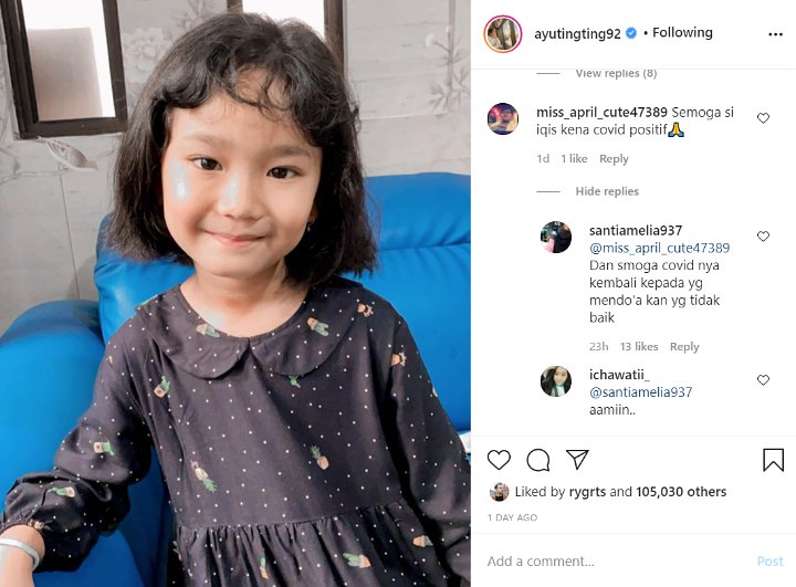 Parah! Anak Ayu Ting Ting Didoakan Kena COVID-19 Usai Pamer Foto Gaya