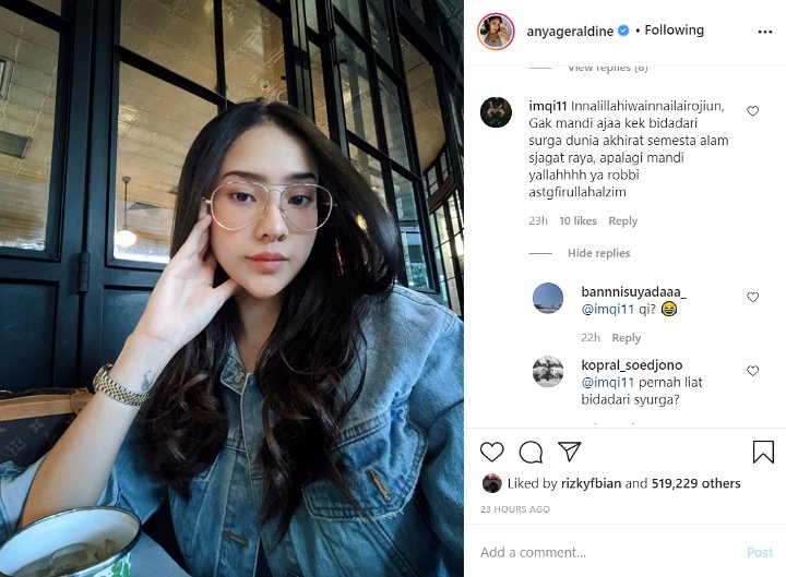 Anya Geraldine Pamer Foto Belum Mandi, Netter Menolak Percaya Fakta Ini
