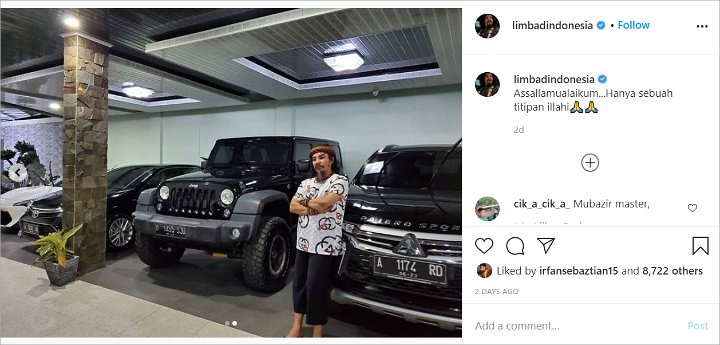 Garasi Limbad Penuh Mobil dan Motor Mewah, Begini Sikap Merendahnya yang Bikin Salut