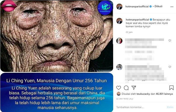 Ingin Hidup Ratusan Tahun, Hotman Paris Malah Tuai Komentar Nyinyir