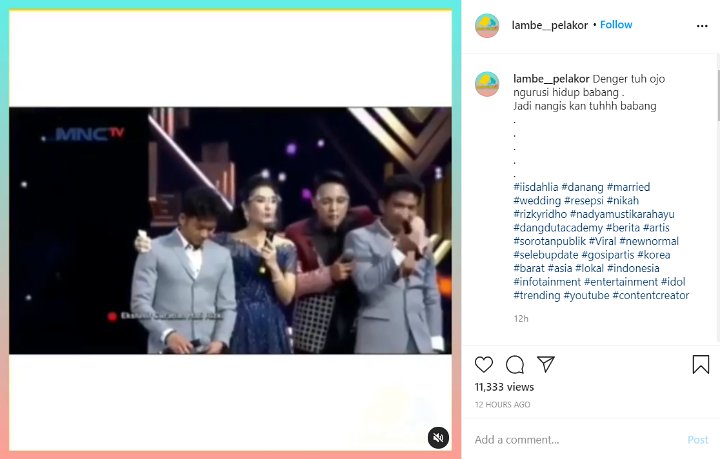 Rizki-Ridho DA Menangis Terisak di Atas Panggung, Iis Dahlia Minta Netter Stop Bully
