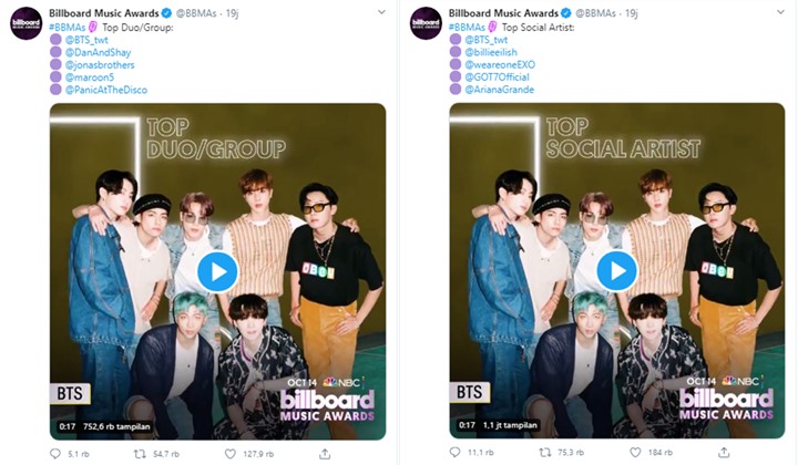 BTS Masuk 2 Kategori, EXO Dan GOT7 Sukses Tempati Nominasi Ini Di Billboard Music Awards 2020